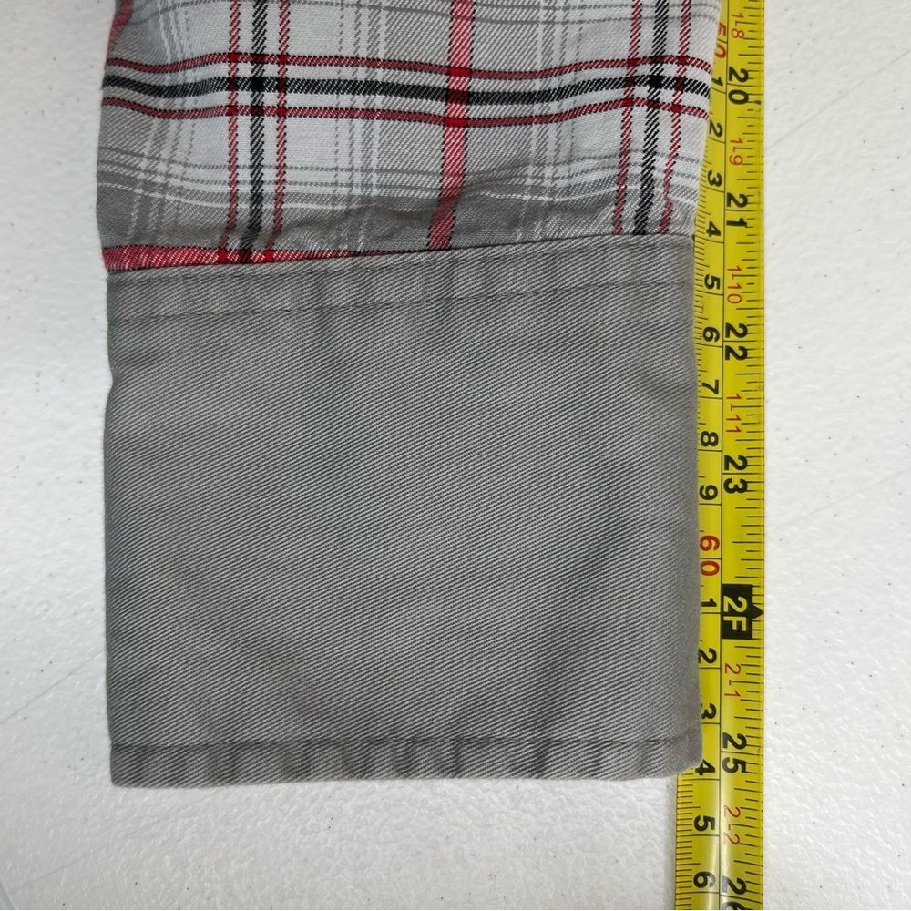 Wrangler Brushpopper Plaid Gray Red Pearl Snap Long Sleeve Shirt Men Size Large - Picture 12 of 13